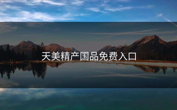 天美精产国品免费入口